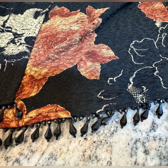 MSK Petite Medium leightweight jacket Floral design with embellishments - Picture 12 of 16